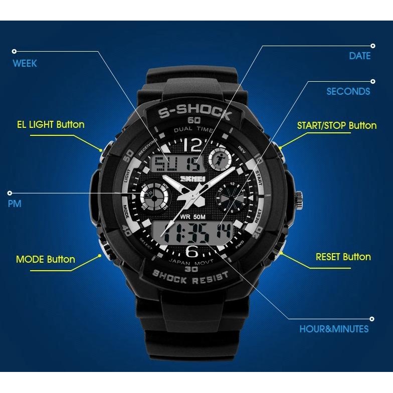 Đồng Hồ Thể Thao SKMEI 3 Màu Dành Cho Nam