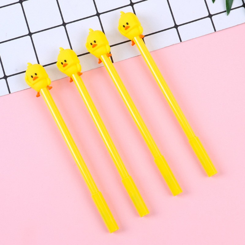 Bút gel nước mực đen 0.5mm hình chú vịt ngơ cute đáng yêu