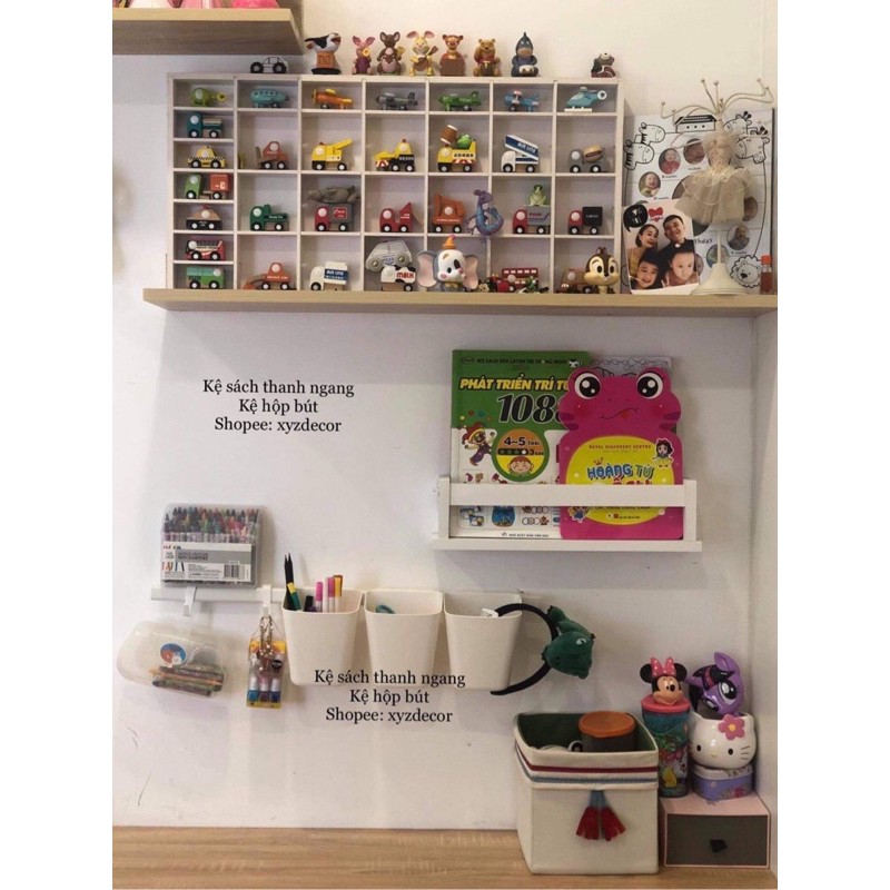 COMBO 4 KỆ SÁCH TREO TƯỜNG THANH NGANG MÀU TRẮNG | BigBuy360 - bigbuy360.vn