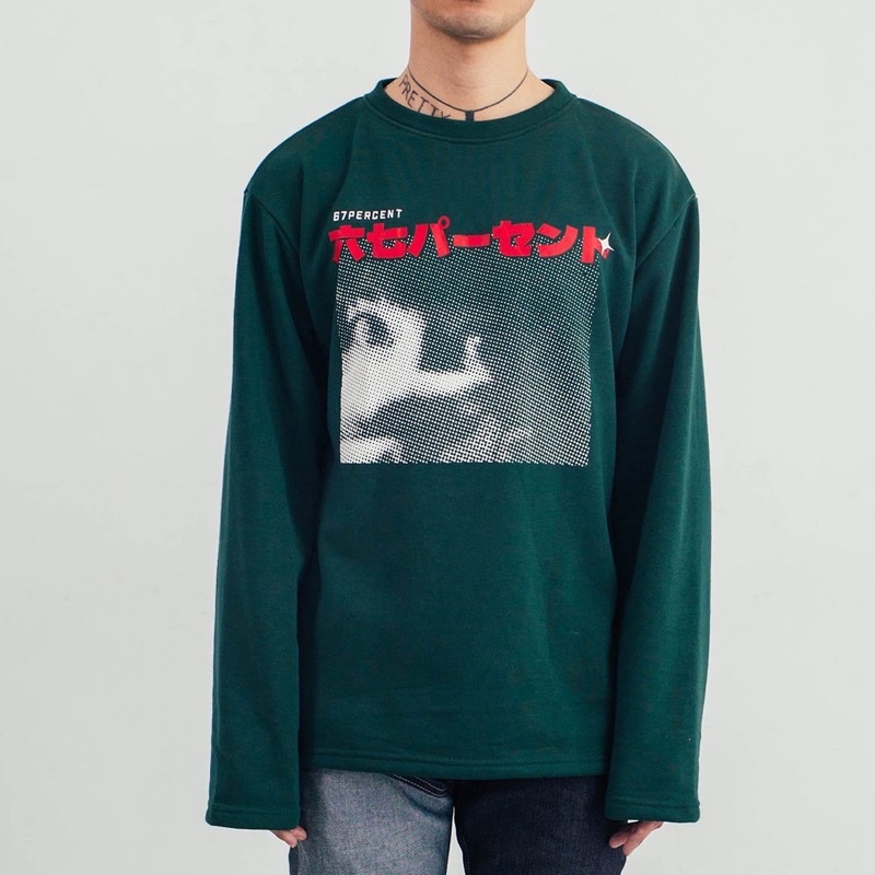 ÁO THUN DÀI TAY UNISEX XANH LÁ CHÍNH HÃNG 67%