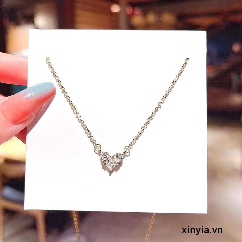 Vòng cổ Mặt Trái Tim Đính Đá Thời Trang Cho Nữ