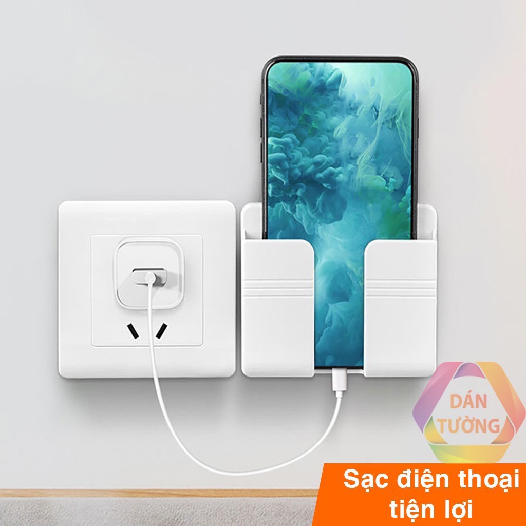 Kệ Để Điện Thoại Dán Tường Size to 9x10.5 cm - Hộp Đựng Đồ Remote Đa Năng Với Miếng Dán Tường Cao Cấp