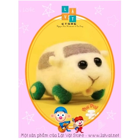 [Mới 2021] Bộ len chọc Biệt Đội Xe Ô tô Hamster cho người bắt đầu,quà tặng ý nghĩa - Needle felting Car,Hamster