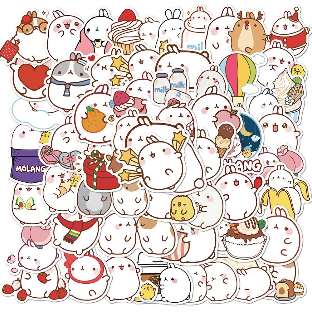 Sticker Dán Trang Trí Sổ Tay Chống Thấm Nước Hình Thỏ Dễ Thương