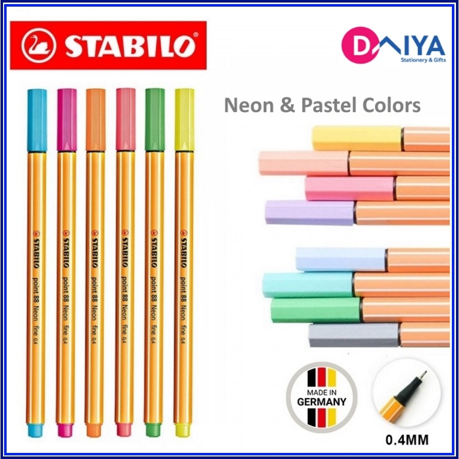 [Bán lẻ] Bút Fineliner Stabilo Point 88 0.4mm - màu Neon/ Pastel (P2)