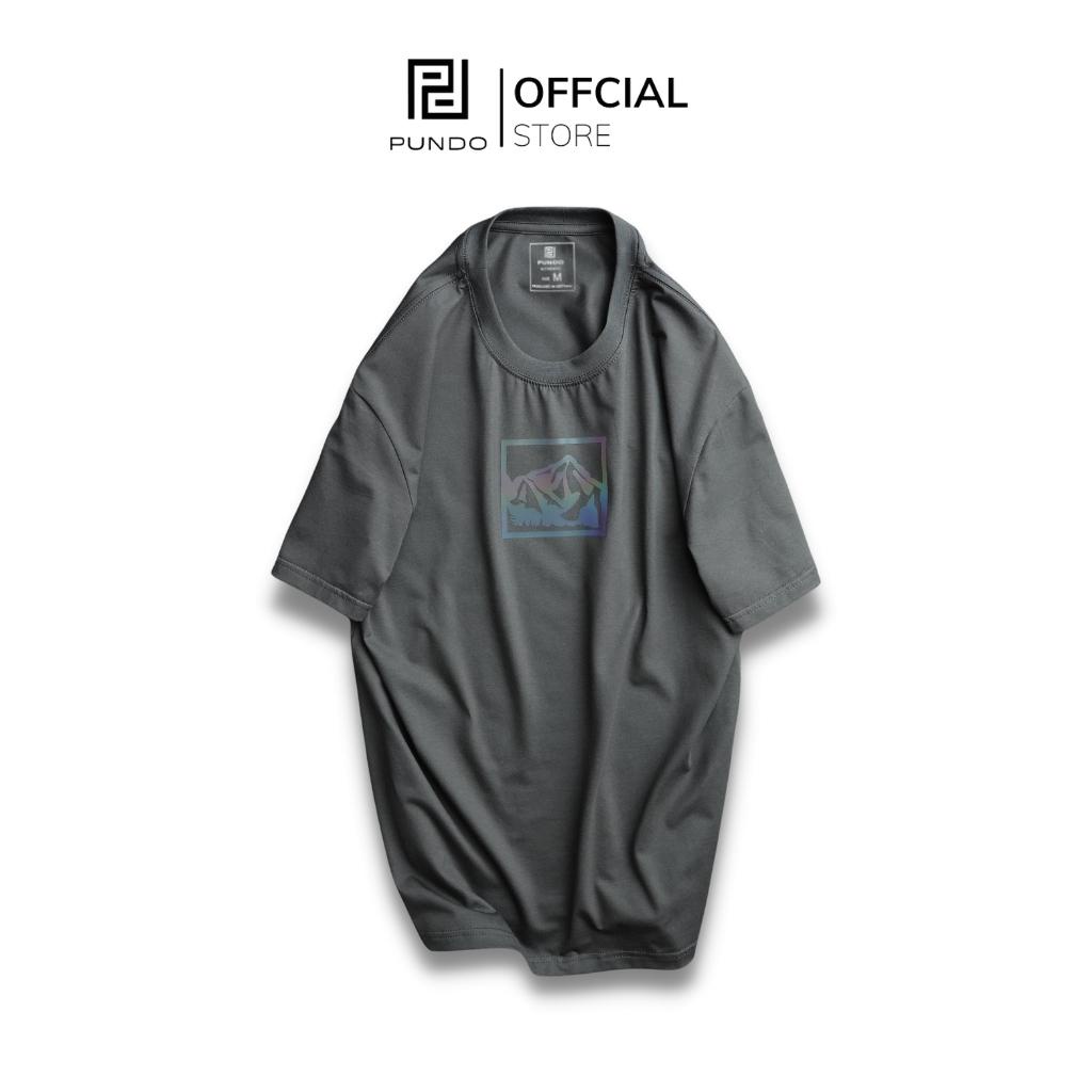 Áo thun nam cổ tròn tay ngắn, vải cotton cao cấp, hoạ tiết phản quang năng động PUNDO ATPD48