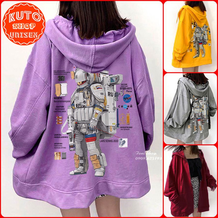 ÁO HOODIE Phi Hành Gia Nỉ Ngoại Cao Cấp