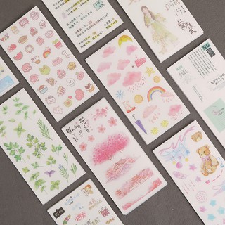 Set 6 tờ sticker đa dạng chủ đề trang trí Bullet journal, planner...