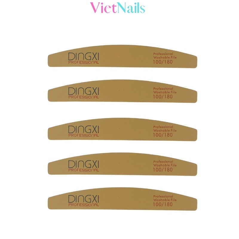 Dũa Móng Tay DINGXI Dạng Bán Nguyệt Nhám Da Bò Nhập Khẩu Chuyên Dùng Cho Thợ Nail Chuyên Nghiệp