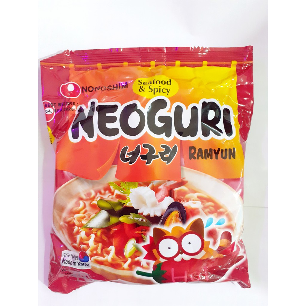 [Mã GRO2405 giảm 10% đơn 250K] mì hải sản neoguri nước cay nongshim- hàn quốc.2.2022