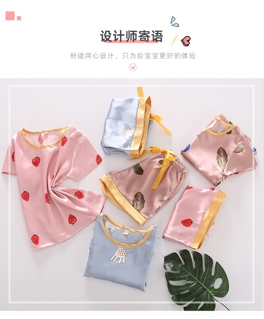 [Ord]Bộ đồ mùa hè chất liệu lụa cho bé gái