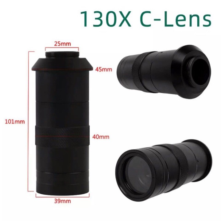 SALE_Thấu Kính Hiển Vi Kỹ Thuật Số 130X C-Lens Ống Kính 40mm - 250mm