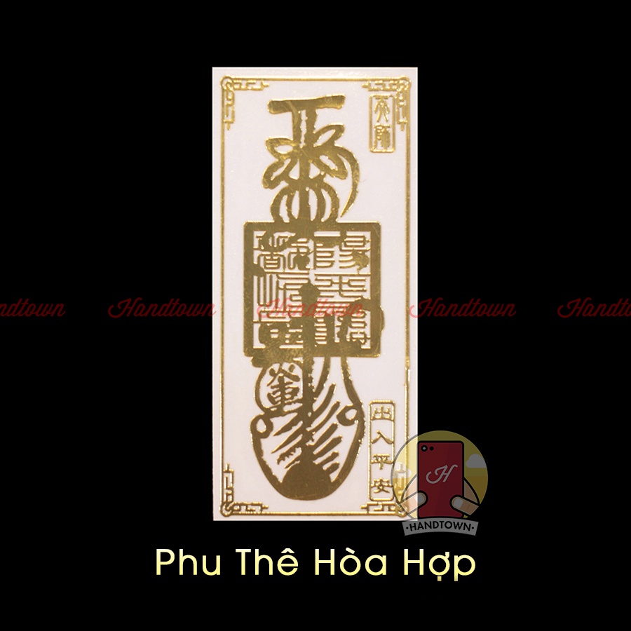 [COMBO] Bộ 2 Linh Phù Tài Lộc - May Mắn Bình An - Tình Duyên Thếp Vàng Dán Điện Thoại Xe Máy Kẹp Ví Handtown