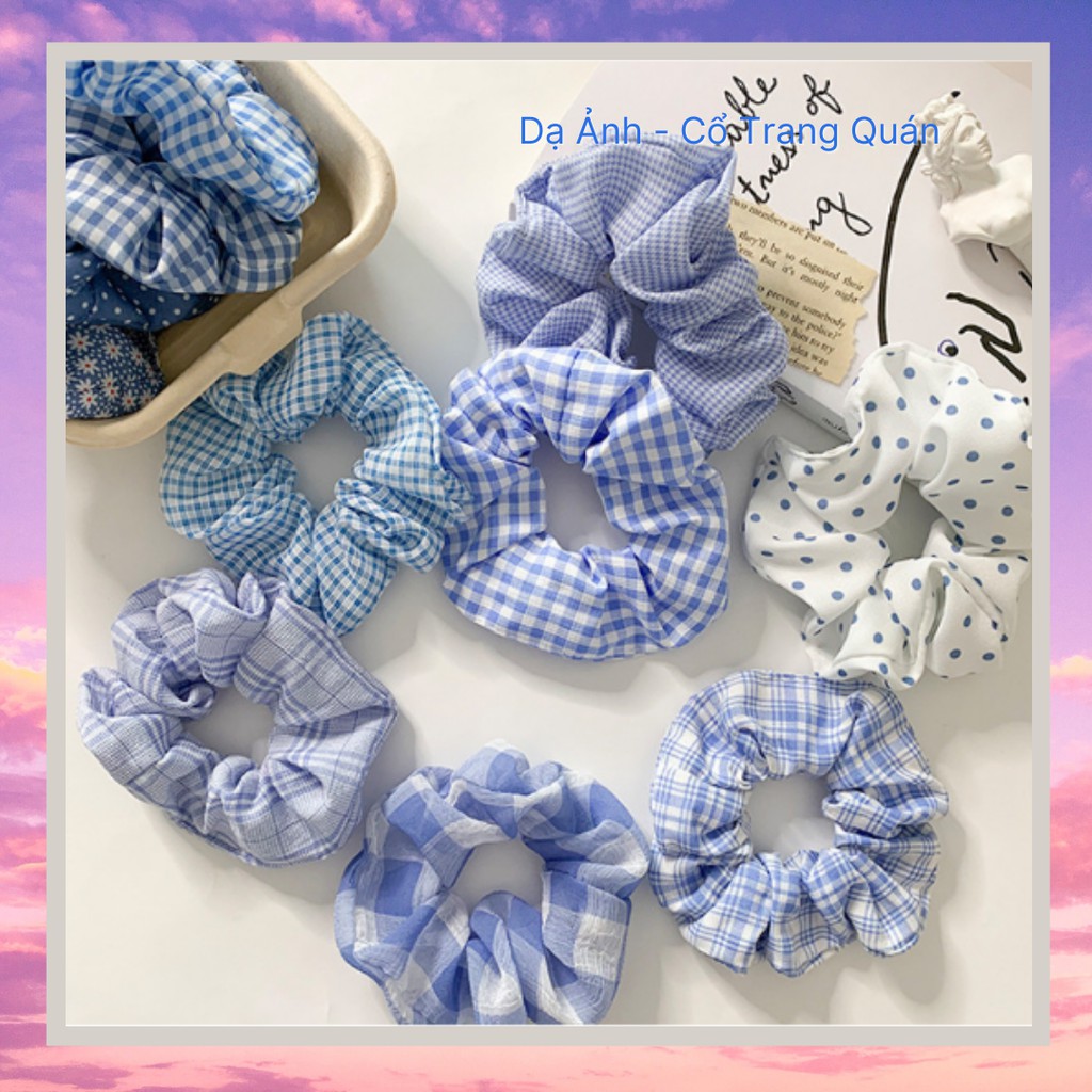 Scrunchies Caro Scrunchies Trơn Cột tóc Dây cột tóc Cột tóc vải Dây buộc tóc voan