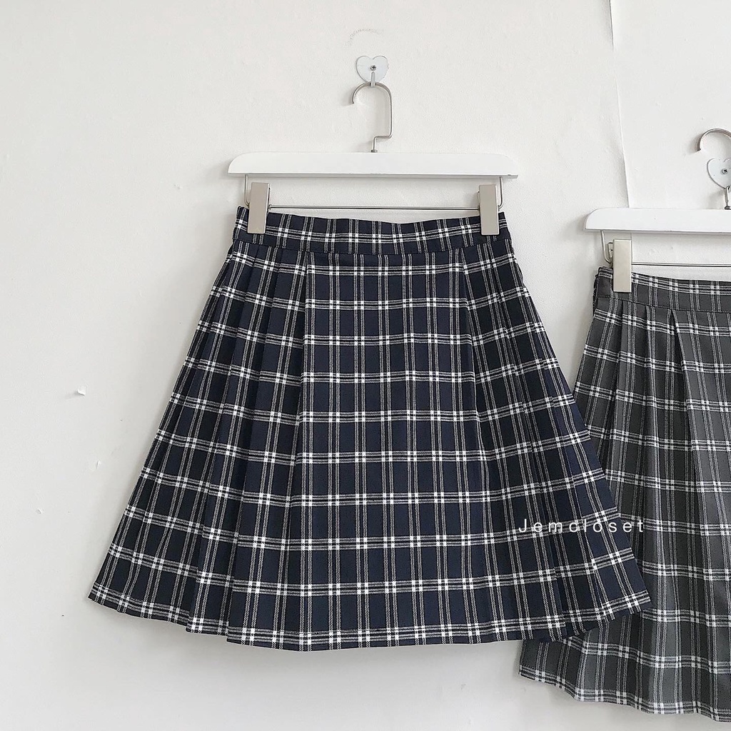 Chân Váy Ngắn JEM CLOSET Dáng Chữ A Mẫu Kẻ Caro Dễ Thương Style Trẻ Trung NIMOL 3281