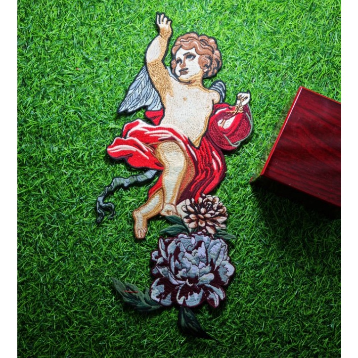 Patch Sticker Logo Thêu Ủi Hình Thiên Thần Tình Yêu Loại Siêu Đẹp