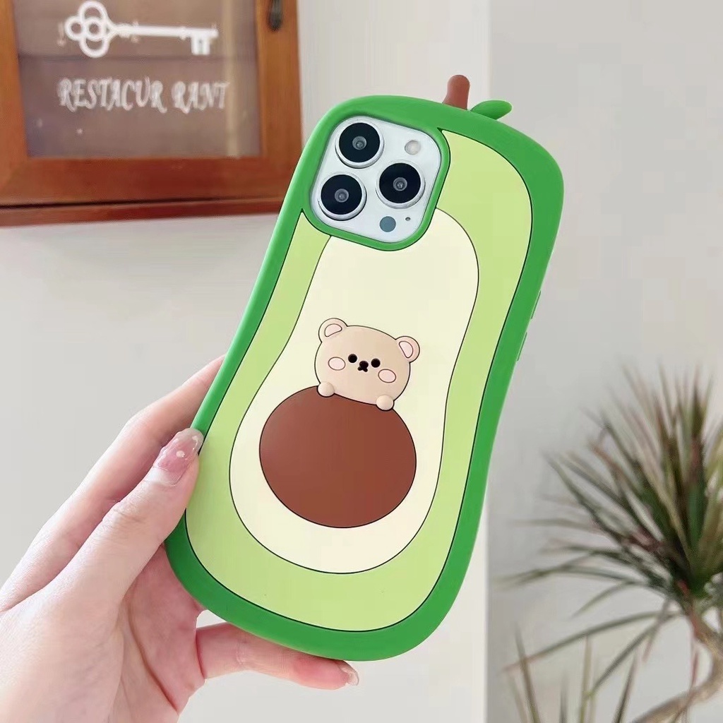 Ốp Điện Thoại Silicone tpu Mềm Họa Tiết Quả Bơ 3D Cho Iphone 12 pro max 11 pro max xs max xr x 13promax