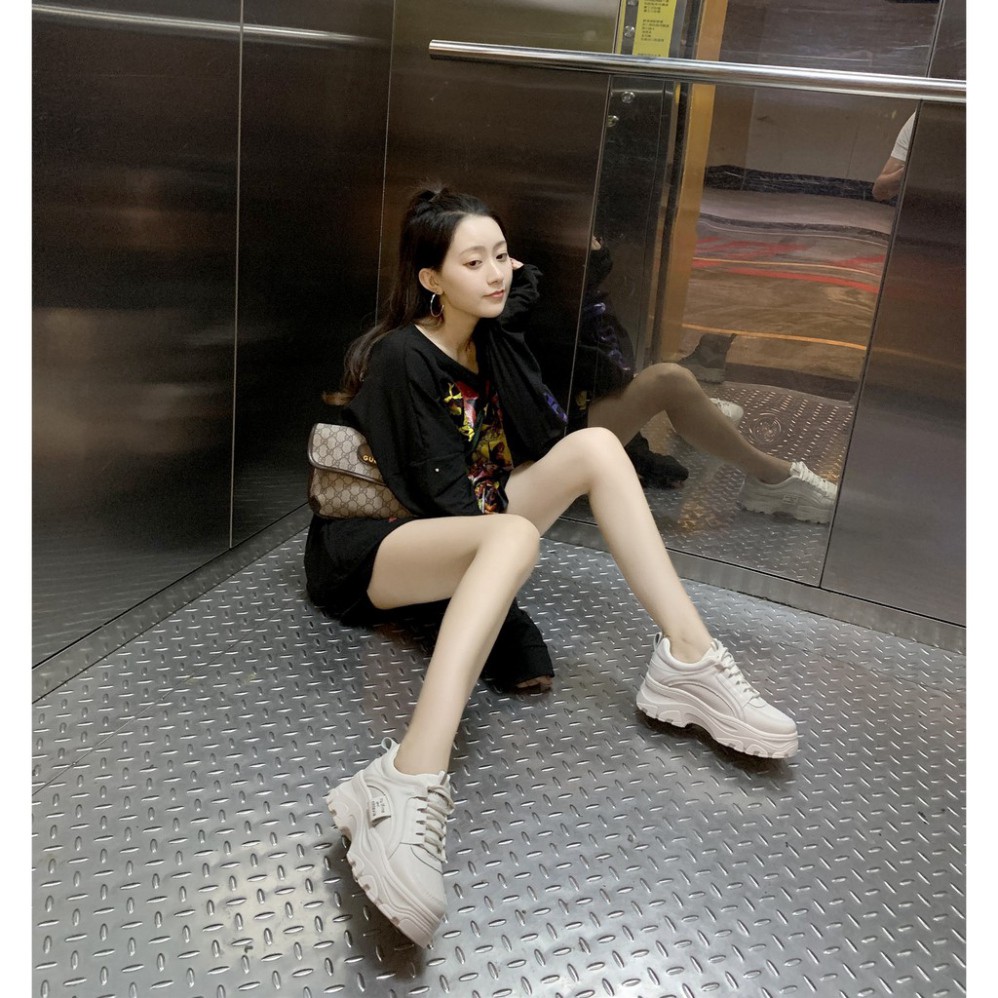 ( Hàng Đẹp ) Giày Sneaker Nữ Độn Đế RULFINE MINSU M3703, Giày Thể Thao Bata Nữ Độn Đế Tăng Chiều Cao Hàn Quốc Phù Hợp Đi