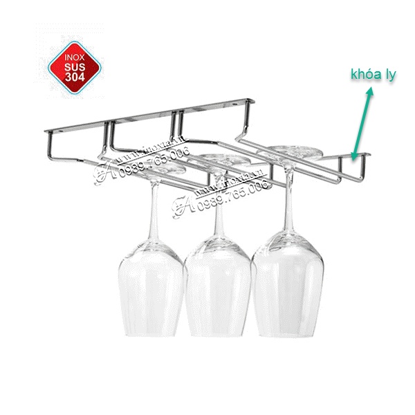 [Mã LIFE20KALL giảm 10% đơn 50K] Kệ treo ly quầy bar Giá treo ly rượu vang Inox 304