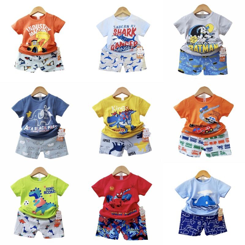Bộ cotton mùa hè cộc tay xuất hàn co giãn 7-16kg