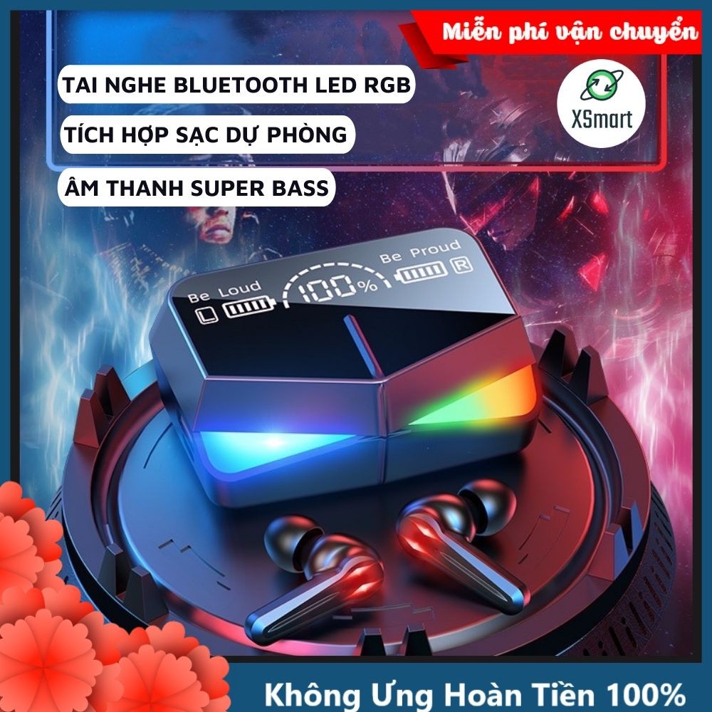 Tai Nghe Bluetooth Không Dây M28 Âm thanh Siêu Hay, Pin Trâu, Màn Hình LED RGB Cực Đẹp, Micro Lọc Âm, Cảm Ứng Một Chạm