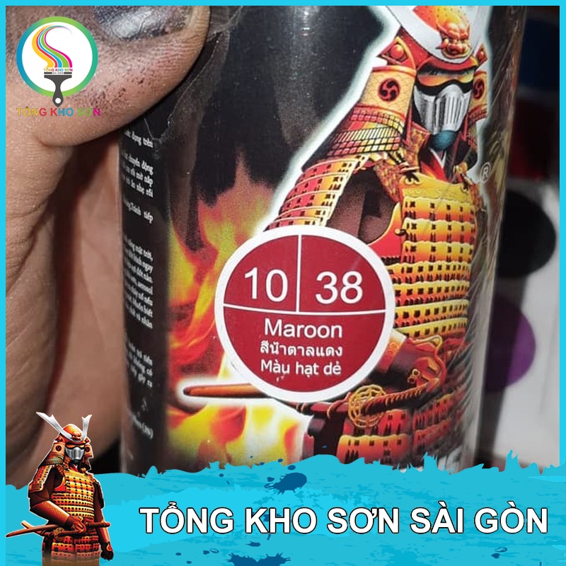 COMBO 4 CHAI sơn xịt Samurai màu hạt dẻ Maroom 38 Màu tiêu chuẩn UCH210 - 102 -128