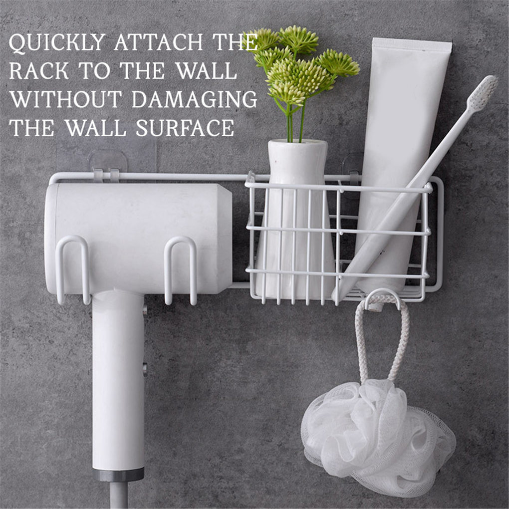 Wall Shelf Bathroom Wall Mounted Organizer Rack Toiletry Sundry Storage Iron Shelf doublelift store