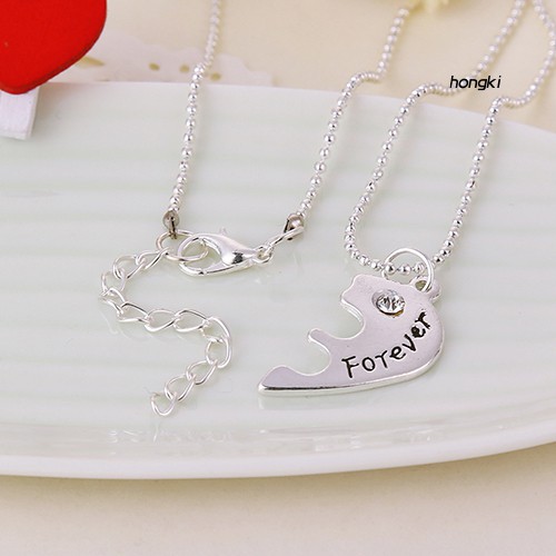 Set 3 vòng cổ Tình Bạn Mặt Trái Tim Ghép Khắc Chữ Best Friend Forever