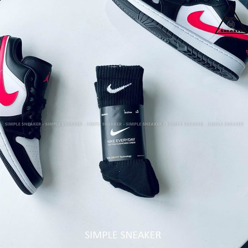 Pack 3 Đôi Vớ Nike Cổ Cao Dri-Fit 🔥FREESHIP🔥Tất Nike Unisex Chính Hãng - Chất Cotton Chơi Thể Thao - Chống Hôi Chân