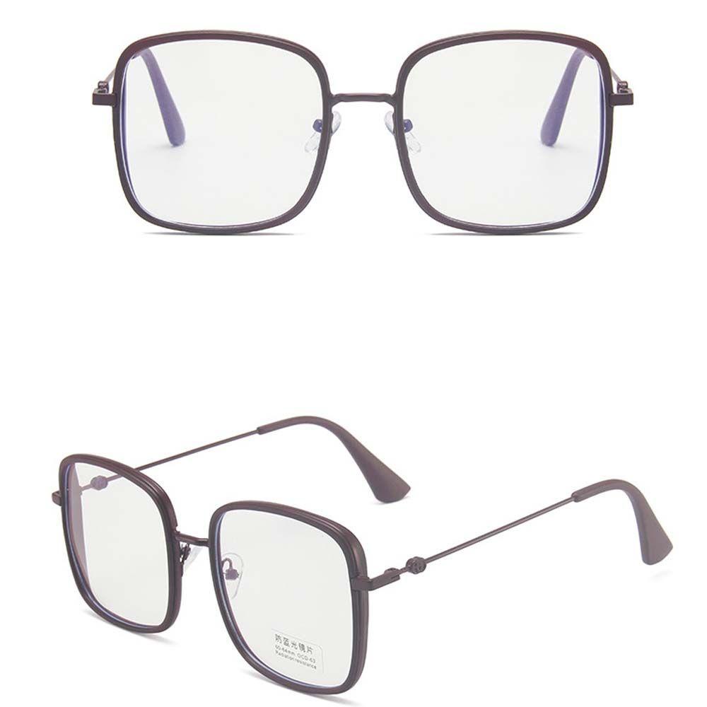 Mắt Kính Gọng Vuông Lớn Màu Trơn Phong Cách Vintage Dành Cho Nam Nữ
