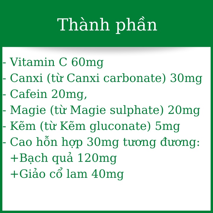 Viên sủi an thần, hoạt huyết Ginkgomin, tăng cường trí nhớ, chống say nắng, tăng cường hoạt huyết, giảm tê mỏi vai gáy