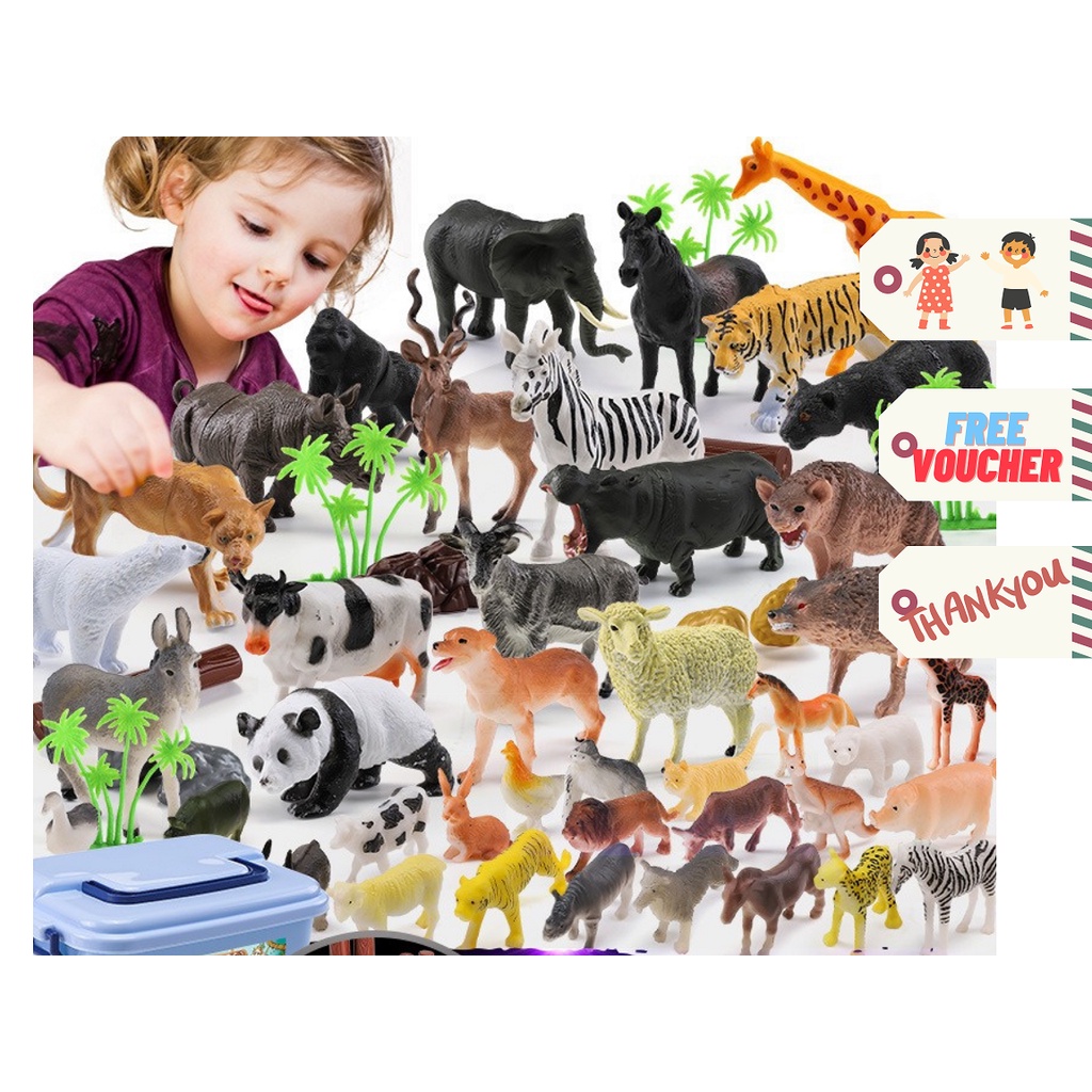 Đồ Chơi Mô Hình Con Vật 58 Chi Tiết Có Hộp Đựng