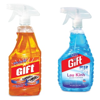 Combo 2 chai nước lau kính 800ml - nước lau bếp 520ml