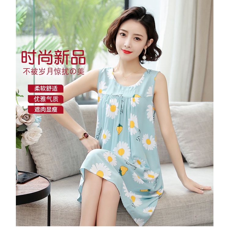 bigsize trung niên đầm bigsize đầm lụa bigsize nữ set áo bigsize nữ set bigsize nữ áo quần  sét bigsize nữĐầm Ngủ Cotton Lụa Tay Ngắn Thời Trang Mùa Hè Cho Phụ Nữ Trung Niên bigsize trang chủ Đồ ngủ không tay set bigsize nữ  set bigsiz