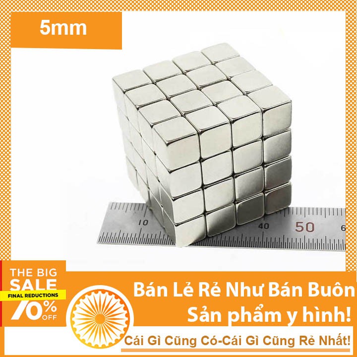 Bộ nam châm xếp hình khối lập phương 5x5x5mm cho trẻ sáng tạo - 64 viên