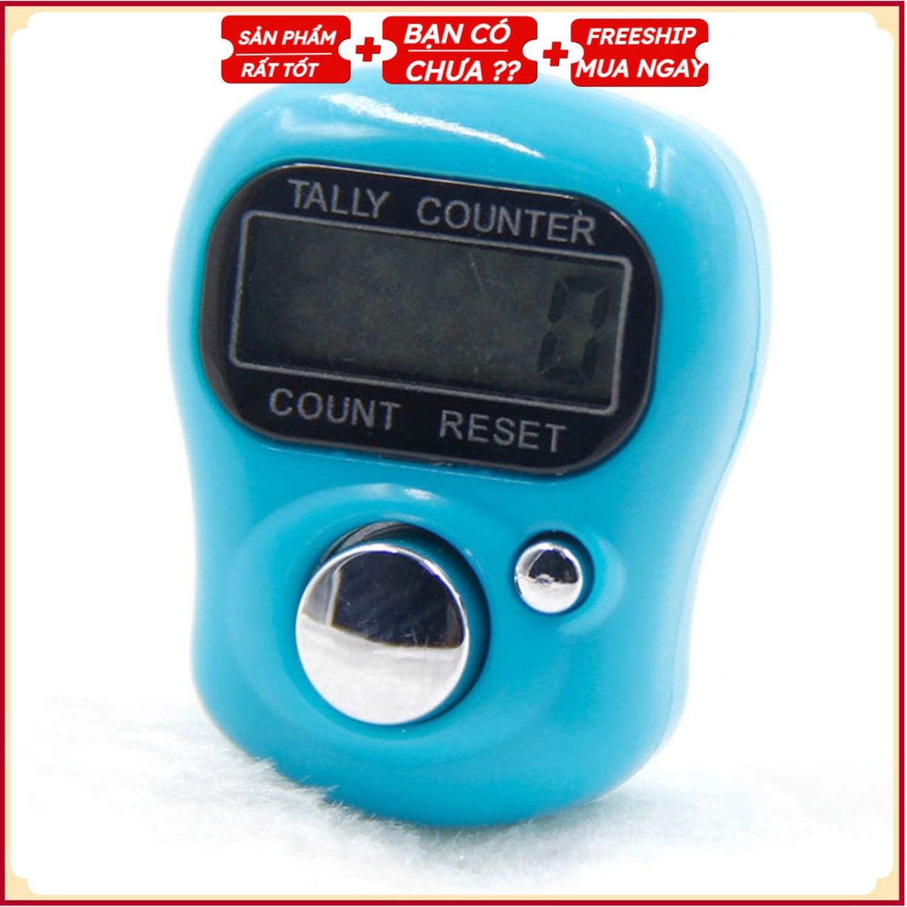 Máy Đếm Số Lượng, Đếm Tụng Kinh Niệm Phật, Đeo Ngón Tay Có Đèn Led Cao Cấp GC02