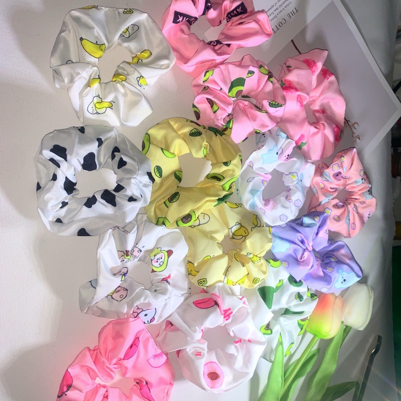 Buộc Tóc Scrunchies  Cột Tóc Hoạt Hình, Trái Cây N14