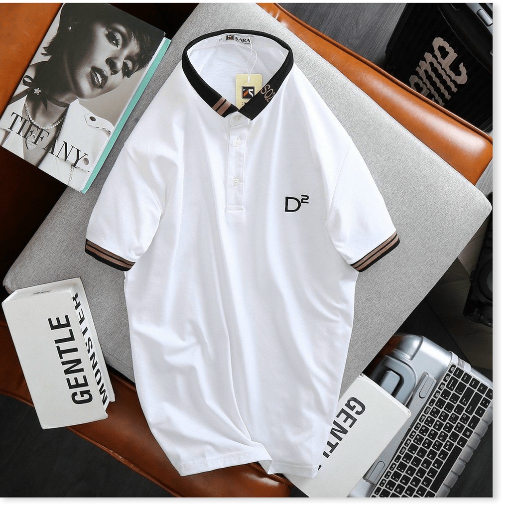 Áo Thun Nam Có Cổ Ngắn Tay Thêu Logo Lịch Thiệp HP