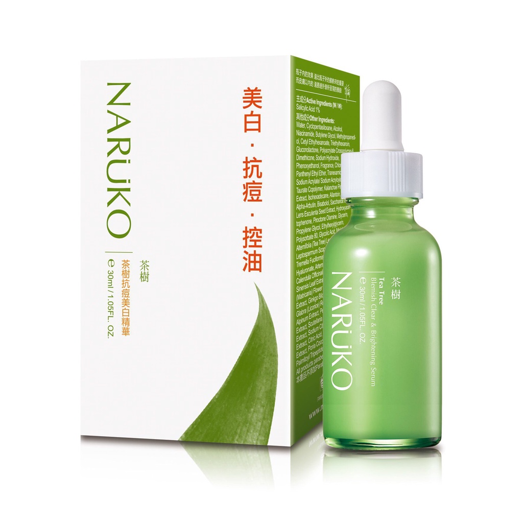 NARUKO (ĐÀI) - Serum tràm trà giảm mụn Tea Tree Shine control &amp; Blemish Clear Serum NRK058