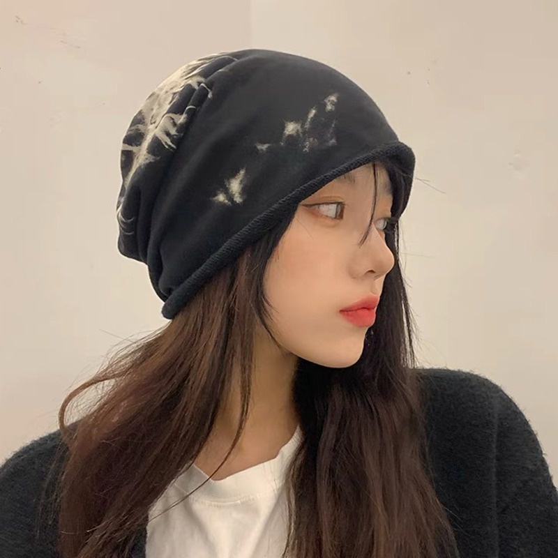 Mũ beanie mềm mại họa tiết nhuộm màu thời trang mùa đông cho nam và nữ