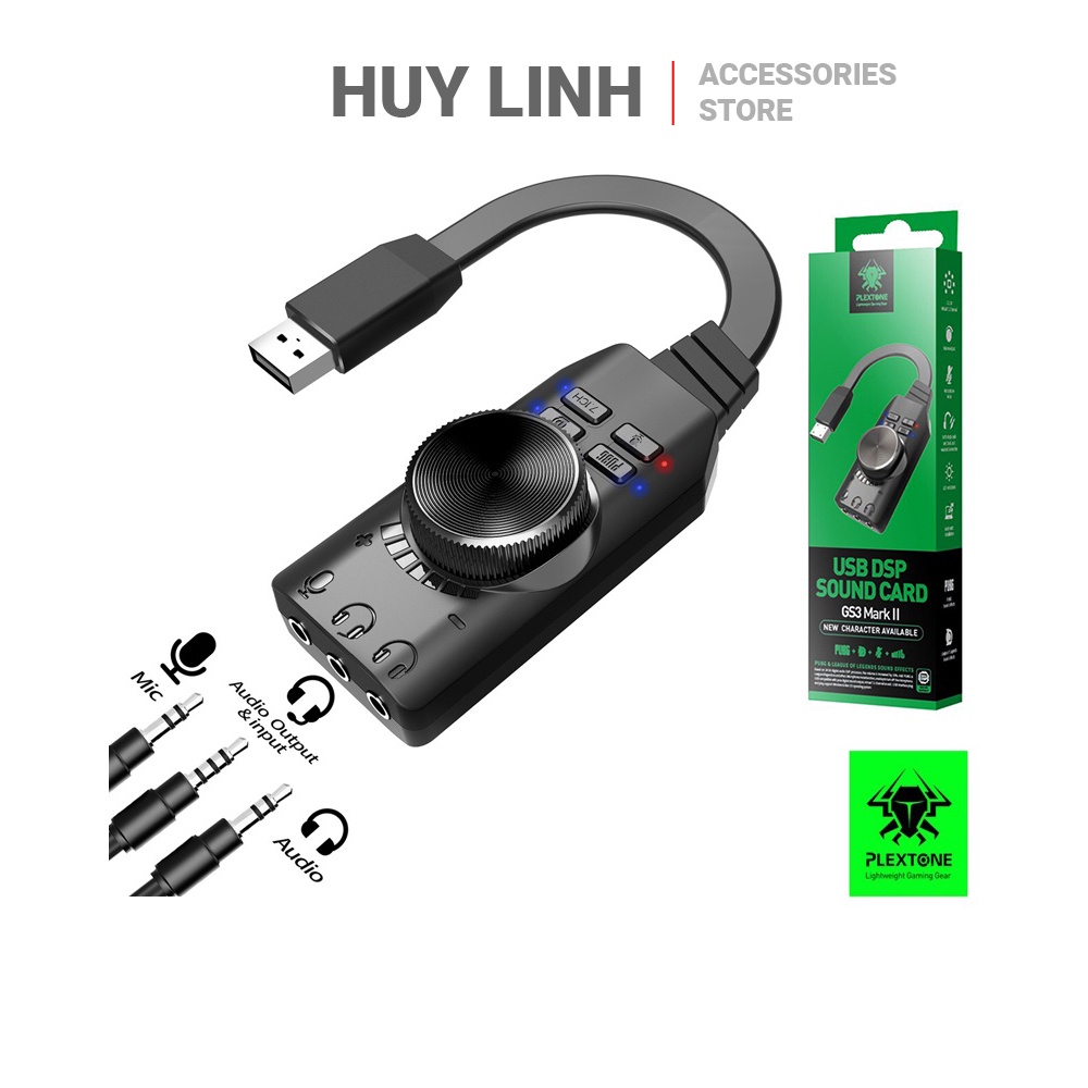 Plextone GS3 Mark II USB Soundcard cho PC Laptop Mac Windows USB 7.1