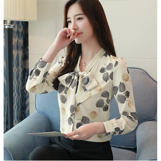 Áo sơ mi nữ kiểu thắt nơ thanh lịch