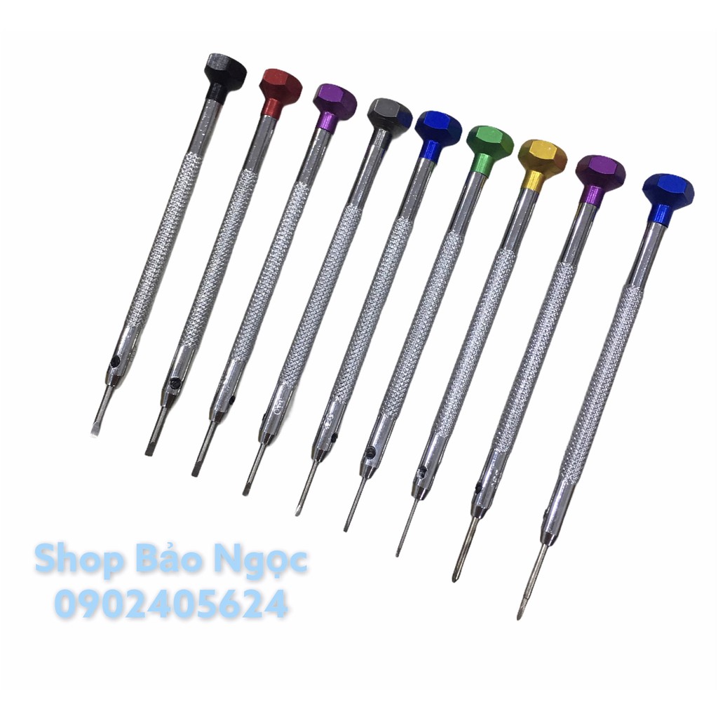 Hộp tovit sửa chữa đồng hồ xịn có màu 2 cạnh và 4 cạnh - các size 0.8-1.0-1.2-1.4-1.6-1.8-2.0mm.
