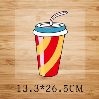 Decal chuyển nhiệt ủi áo - mẫu ''cốc nước có ống hút''