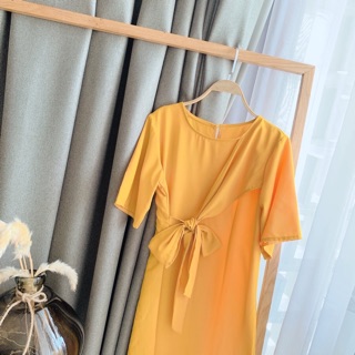 ĐẦM VÀNG SUÔNG NƠ EO KT