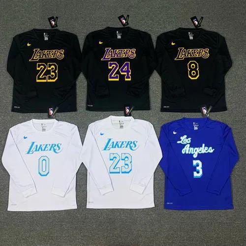 Áo Thun Bóng Rổ Tay Dài In Hình Lakers James Kobe Davis Chất Liệu Khô Thoáng Nhanh Thời Trang Cao Cấp