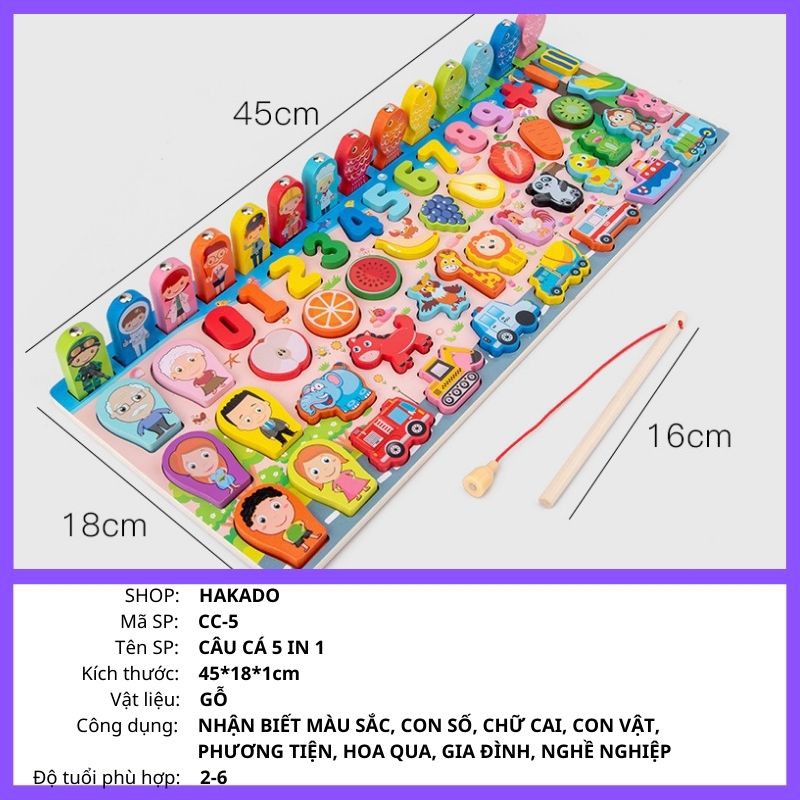 Bộ câu cá gỗ nhiều chủ đề
