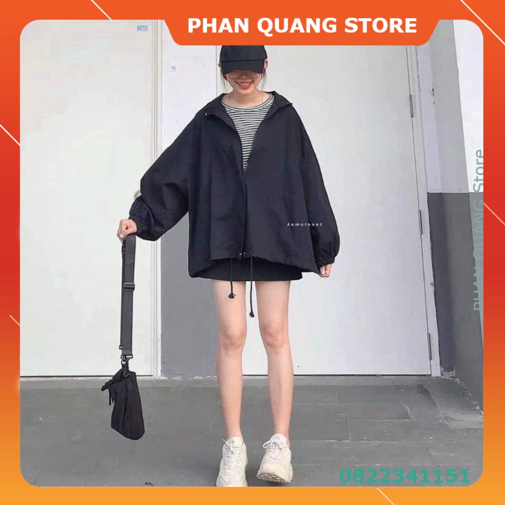👗 ÁO KHOÁC KAKI ULLZANG KHOÁ KÉO TAY PHỒNG HOT BE ĐEN NAM NỮ OVERSIVE - JACKET KIỂU SƠ MI ĐEN NAM NỮ BASIC PQ-Shop