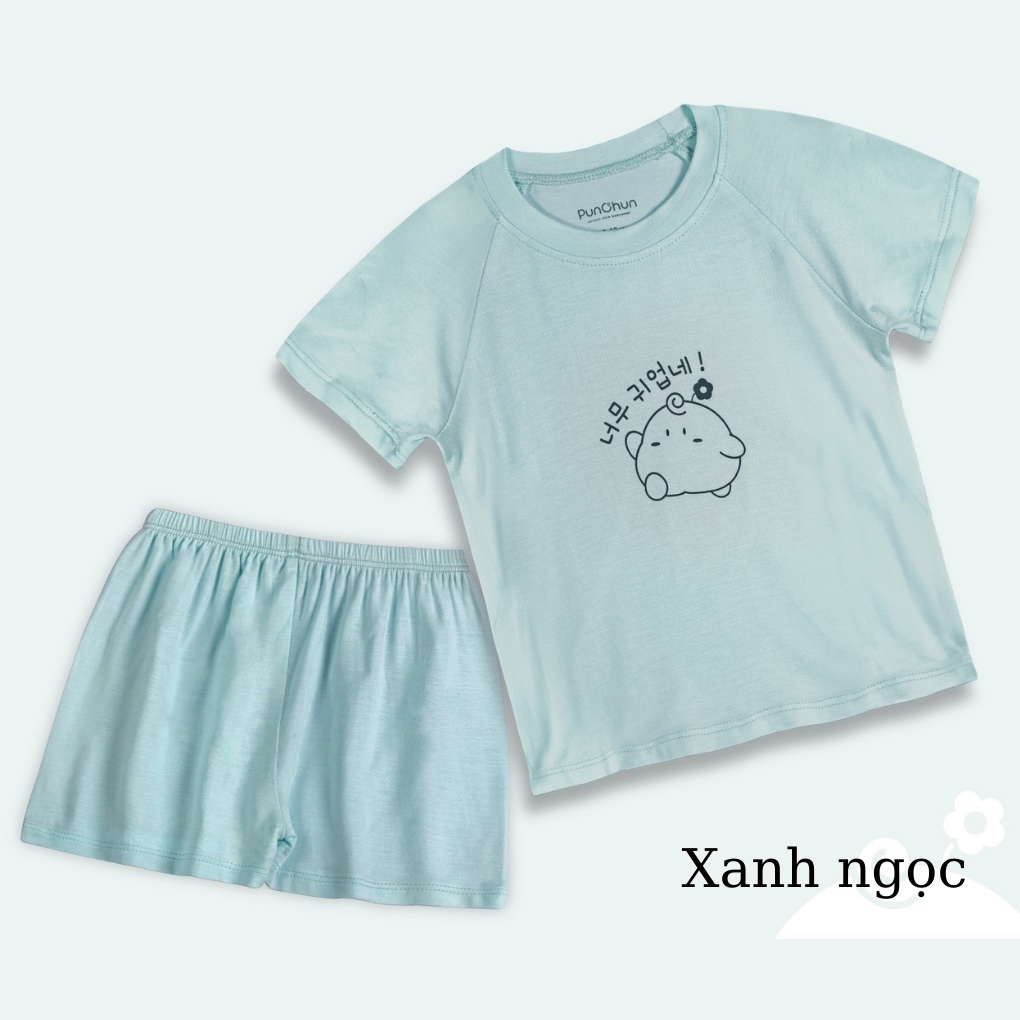 Bộ Quần Áo Cộc Punchun Màu Paster - Quần Áo Bé Trai, Bé Gái (Size Từ 1 - 5 Tuổi)