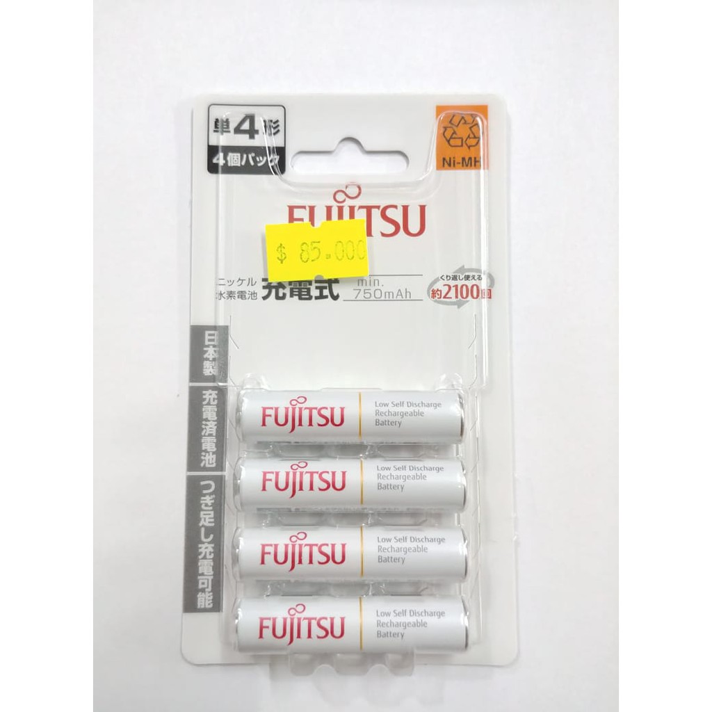 (01 Viên) Pin sạc FUJITSU AAA màu trắng - min 750mAh (Phiên bản nội địa Nhật Bản)